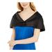 CALVIN KLEIN Womens Black Button Shrug Sleeveless V Neck Evening Sweater Size M