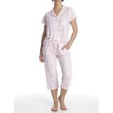 Karen Neuburger Womens Plus Size Floral Knit Cropped Pajama Set Style-RE0317W