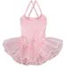 Wenchoice Girl's Pink Sequin Flower Skirted Leotard XL(7T-8T)