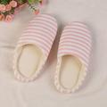 Clearance Five Colors Striped Indoor Soft Bottom Cotton Slippers Slippers For Home Shoes Interior Non-Slip Shoes