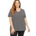 Catherines Women's Plus Size Petite Suprema Mosaic Creek Tee