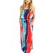 Lumento Women Maxi Dress Sleeveless Sexy Tie Dye Long Dress Casual Loose Beach Sundress Fashion Side Split Long Dress Boho Strappy Sun Dress