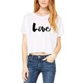 Script Cursive Love Juniors Boxy T Shirt White MD