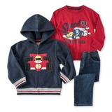Kids Headquarters Infant Boys 3 Piece Race Car Outfit Pants Shirt & Jacket