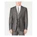 CALVIN KLEIN Mens Gray Single Breasted, Patterned Stretch Jacket 42L