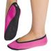 NuFoot Ballet Flats Women's Shoes, Foldable & Flexible Flats, Slipper Socks, Travel Slippers & Exercise Shoes, Dance Shoes, Yoga Socks, House Shoes, Indoor Slippers, Pink, Extra Large