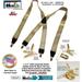 Holdup Corporate Series Golden Sand Satin Finish XL Suspenders with Patented No-slip Gold-tone Clips