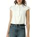 Allegra K Women's Collar Tie Neck Lace Button Down Shirt