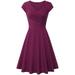 Sexy Dance Women 1950s Vintage Party Dress Summer Solid Color V Neck Wrap Dress Casual Swing Dress
