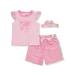 Duck Duck Goose Baby Girls' Rose 3-Piece Shorts Set Outfit (Infant)