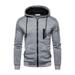 Fashion Full Zip Up Hoodie Jacket for Men Long Sleeve Contrast Color Training Sweatshirt Workout Running Track Jackets