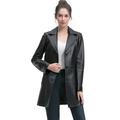 BGSD Women's New Zealand Lambskin Leather Coat (Petite & Plus Size Petite)