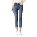 Women Solid Color Jeans, Winter Adults High Waisted Fleece Lined Jeggings with Pockets (Black, Dark Blue, Light Blue)