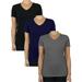 3-Pack Women's V-Neck Short Sleeve Basic Tee (S-3XL)