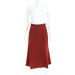 Thakoon Womens Solid High Waist Midi A-Line Skirt Orange Size 2