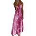Bohemian Women Casual Floral Print Long Dress Gradient Color Sling Maxi Dress Party Cocktail Cocktail Holiday Dresses