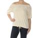 RALPH LAUREN Womens Ivory Eyelet 3/4 Sleeve Off Shoulder Top Size S