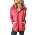 Women Lightweight Plus Size Hoodies Jacket Office Work Coat Long Sleeve Outwear Overcoat