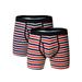 Avamo Mens Underwear Boxer Briefs with Stripe Printing Pack Cotton Blend Trunks Long Leg Underpants S M L XL XXL