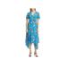 Calvin Klein Womens Floral Belted Midi Dress