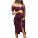 Ladies Pregnant Women Solid Color Sleeveless Off-Shoulder Zipper Sexy Summer Dress