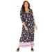 Catherines Women's Plus Size Lilac Garden Faux-Wrap Maxi Dress