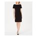 KASPER Womens Black Scalloped Short Sleeve Boat Neck Mini Sheath Formal Dress Size 8P