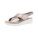 Clarks Womens Jillian Jewel Leather Metallic Wedge Sandals