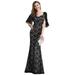 Ever-Pretty Women's Plus Size Formal Evening Dress Bridesmaid Dress for Wedding Guest 00532 Black US16