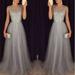 Women Sequined Halter-Neck Sleeveless Chiffon Long Gowns Pageant Party Prom Wedding Bridesmaid Dress