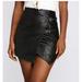 SHIYAO 2020 New Europe And America Fashion Women Sexy Bodycon Asymmetrical Buckle Down Faux Leather Mini Skirt Package Hip Skirts