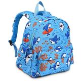 (50% Off)Kids 12 Inch Backpack for Boys and Girls, Perfect Size for Preschool, Kindergarten and Elementary School, Foldable Labor-Saving Bearing Student Backpack with Shark Patterns, Sky Blue