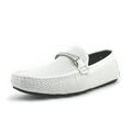 Amali Mens Slip On Driving Moccasin Casual Loafers Dress Shoes White Size 12
