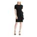 RALPH LAUREN Womens Black Solid Short Sleeve Jewel Neck Above The Knee Shift Dress Size 8