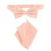 Vesuvio Napoli BowTie Peach Color Paisley Color Mens Bow Tie & Handkerchief