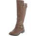 Forever Link Women's Mango-21 Quilted Zipper Accent Riding Boots