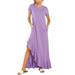 Sexy Dance Women Summer Ruffled Dress Casual Loose Long Dress Beach Sundress Irregular Hem Short Sleeve Kaftan Maxi Shirt Dresses