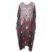 Mogul Women Kaftan Maxi Dress, Beach Cover Up, Georgette Embroidered Dresses, Black Red Rose Printed Sheer Caftan Dresses Onesize L-4X