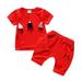 Baby Girls Boys Clothing Sets Smile Face Summer Girls Clothes Short Sleeve T-shirt+Short Kids Clothing Sets For 6M-4 Years