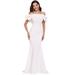 Ever-Pretty Womens Mermaid Bodycon Floor Length Bodycon Prom Gown Dresses 00274 White US16