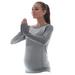 LWJ 1982 Maternity Activewear Clothes Workout Top Hiking Athletic Shirts Long Sleeve for Pregnant Women Professional (Medium,Grey)