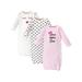 Little Treasure Newborn Baby Girl Gowns, 3-Pack