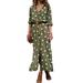 Casual Sun Dress Women Button Down Long Skirt Polka Dot Shirt Dress Long Sleeve Split V-Neck Party Club Lounge Outdoors Outfit Dresses for Ladies