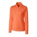 cutter & buck women's cb drytec shoreline half-zip pullover, college orange heather, m