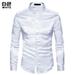 Men Formal Satin Shirts Shiny Silk Wedding Shirt Fashion Slim Long Sleeve Shirt Tops