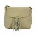 Italian Artisan 383-9113-Lighttaupe Angelica Womens Leather Shoulder Handbag, Light Taupe