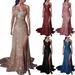 MANTAR Womens Plus Size Prom Cocktail Formal Dresses Strapless Fishtail Ball Prom Gown Bridesmaid Wedding Split Bodycon Dress Party Cocktail Sequin Sparkly Long Maxi Dress