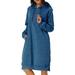 UKAP Ladies Casual Jumper Long Hooded Sweatshirt Tops Girls Midi Dress Long Sleeve Hoodies Tunic Dress Womens Pocket Pullover Drawstring Vintage Kaftan