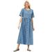 Woman Within Women's Plus Size Short-Sleeve Denim Dress