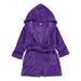 Elowel Boys Girls Hooded Purple Childrens Toddler Fleece Sleep Robe Size 8Y